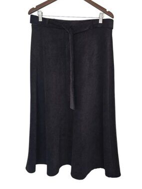 La Fee Maraboutee belted corduroy midi skirt black women's size 42